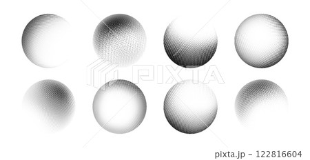 Gradient dot spheres set isolated on white 122816604