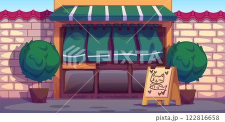 Japanese city street shop facade Japanese city street shop facade 122816658