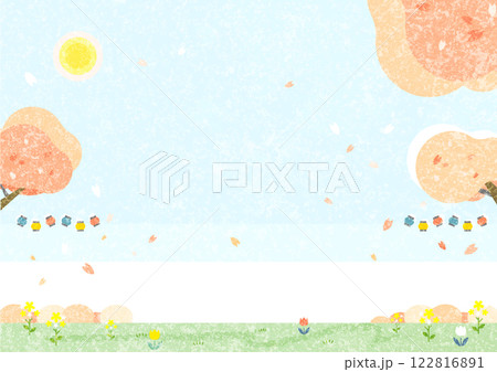 お花見 お洒落な和風背景素材 お花見 お洒落な和風背景素材 122816891