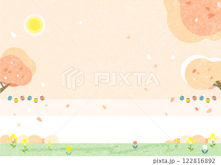 お花見　お洒落な和風背景素材 122816892