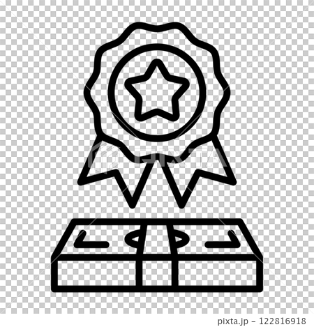 Special award icon. With medal and money. 122816918
