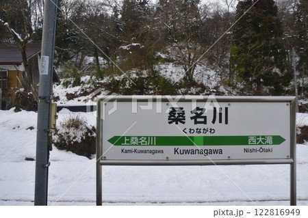 JR東日本飯山線の西大滝駅から戸狩野沢温泉駅の風景(2022年12月) 122816949