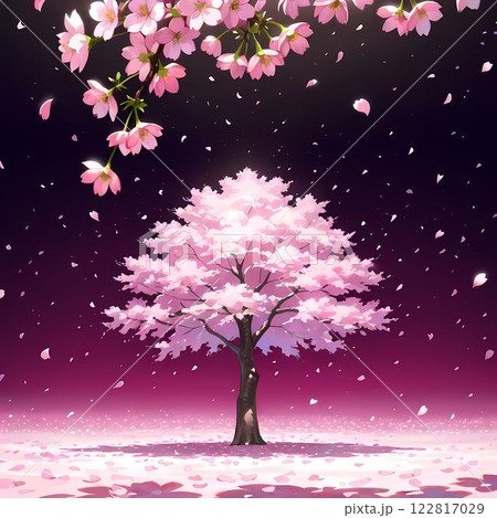 桜の花びらが散る背景 122817029