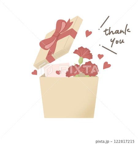 母の日 プレゼントボックス thank you 主線なし 122817215