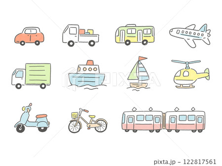 乗り物アイコンカラー 122817561