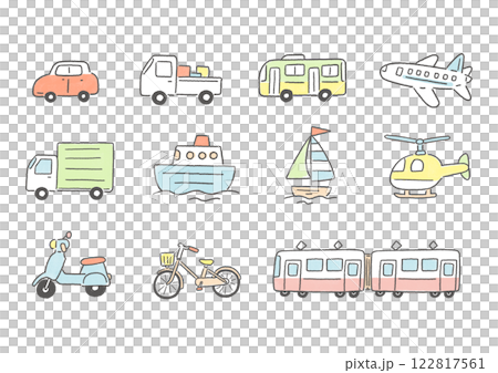 乗り物アイコンカラー 122817561