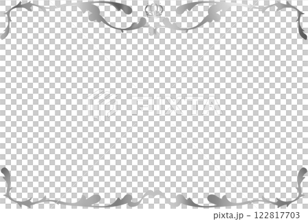 シルバーの王冠とアラベスク風のフレーム 122817703