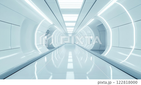 futuristic tunnel with futuristic modern building 122818000