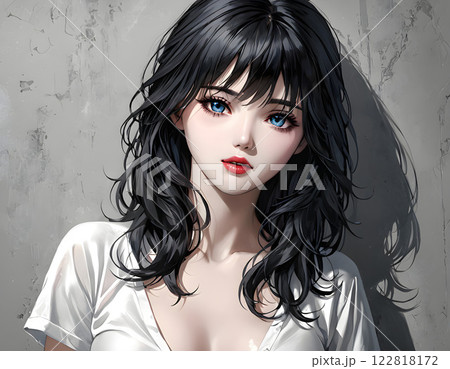 黒髪の女性 122818172