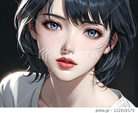 見つめる女性のイラスト 122818173