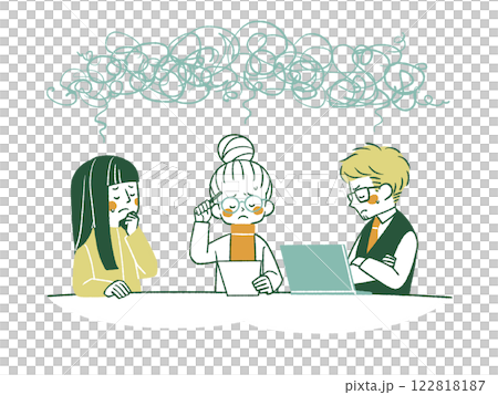 話し合いが行き詰っている人々-4色 122818187