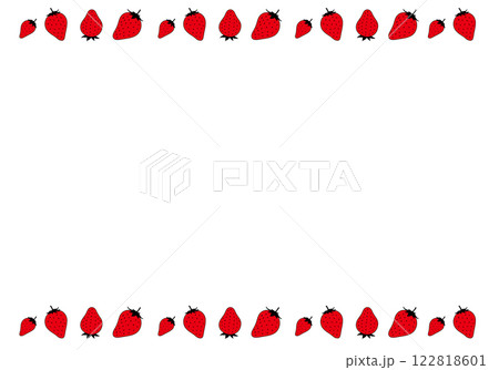 可愛い赤い苺のフレーム 122818601