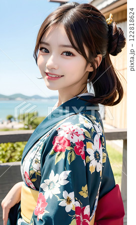 着物を着た若い女性 122818624