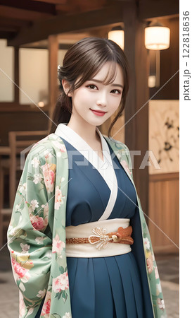 着物を着た若い女性 着物を着た若い女性 122818636