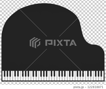 A wide black grand piano seen from above A wide black grand piano seen from above 122818871
