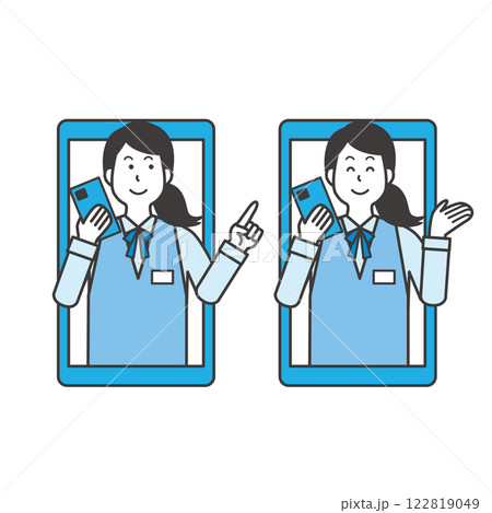 スマートフォンショップの女性店員 122819049