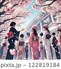 春の桜満開の時期に卒業生が来た 122819184