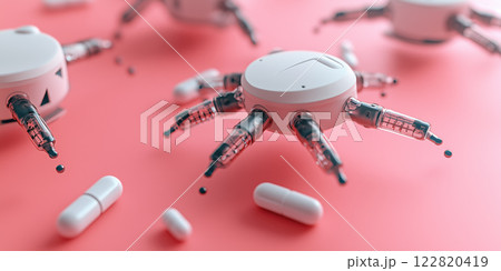 High tech nanobots delivering personalized medicine in modern setting 122820419