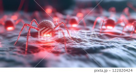 Microscopic nano robots targeting cancer cells...のイラスト素材 [122820424 ...