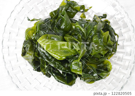 Fresh seaweed wakame. Japanese healthy food. Fresh seaweed wakame. Japanese healthy food. 122820505