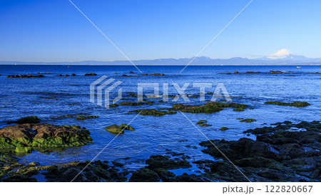 葉山から見た冠雪富士山 122820667