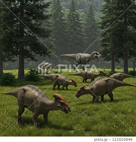 恐竜たちのいる風景 恐竜たちのいる風景 122820846