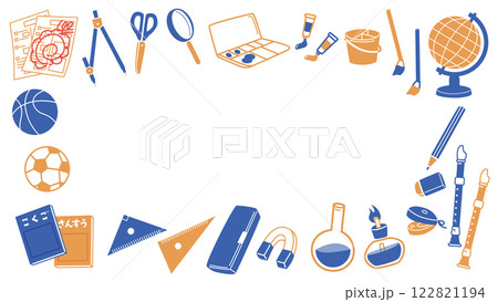 学用品ベクターイラストフレーム 122821194