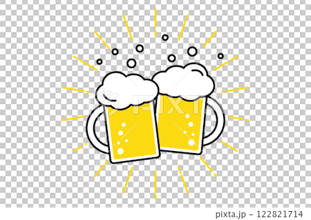 Illustration of a toast with draft beer 122821714