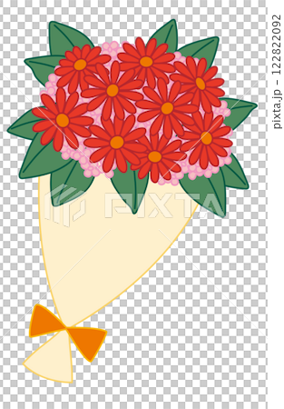 一束紅色非洲菊的手繪插畫素材 一束紅色非洲菊的手繪插畫素材 122822092