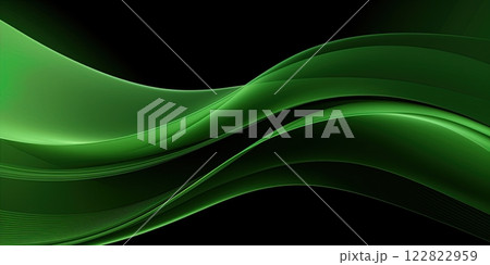 Green wavy background. Generative Ai illustration 122822959