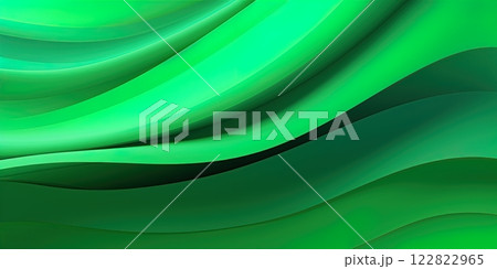 Green wavy background. Generative Ai illustration 122822965