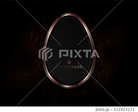 Isolated golden Easter egg with chaotic mosaic, isolated design element 122823211