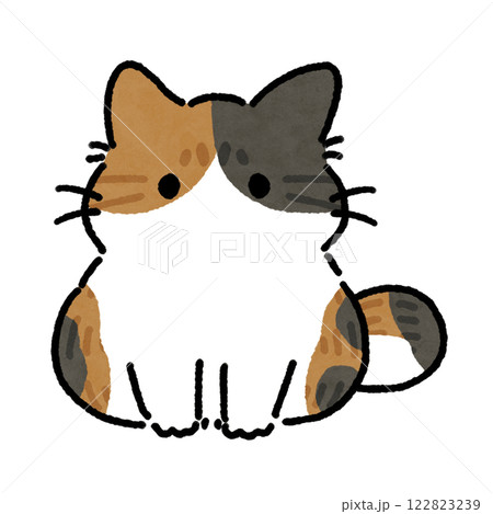 縞三毛猫のイラスト 122823239