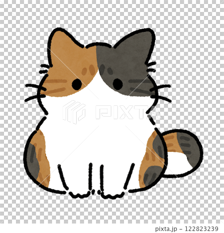 縞三毛猫のイラスト 122823239