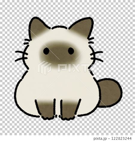 シャム猫のイラスト シャム猫のイラスト 122823244