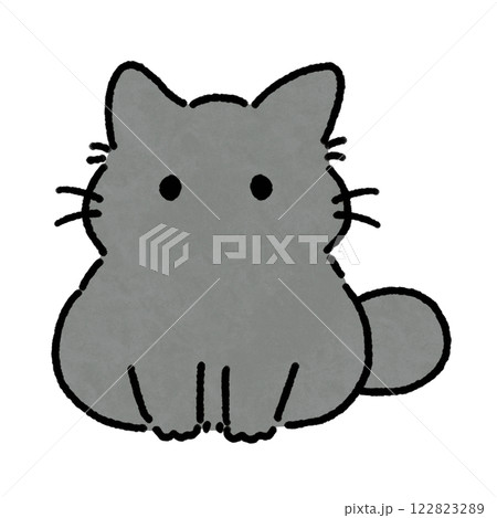 グレー猫のイラスト グレー猫のイラスト 122823289