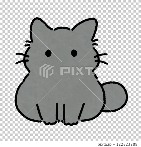グレー猫のイラスト グレー猫のイラスト 122823289