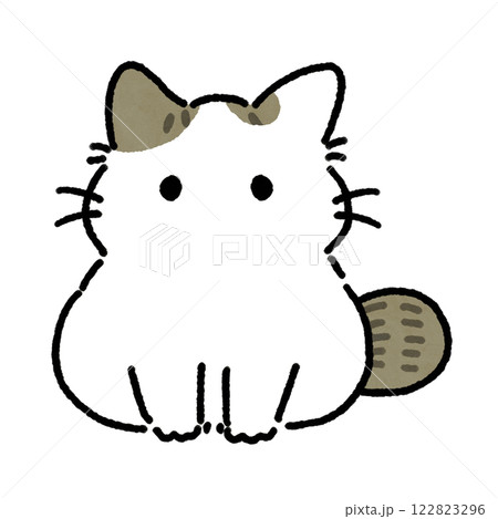 キジ白トビ猫のイラスト 122823296