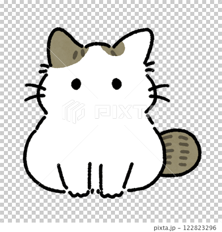 キジ白トビ猫のイラスト 122823296
