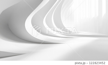 abstract white room with windows 122823452