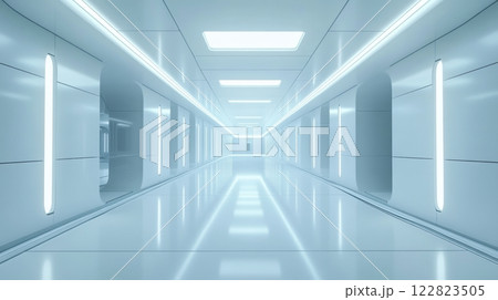composite image of futuristic office corridor 122823505