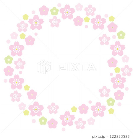 桜の花 フレーム 白背景 桜の花 フレーム 白背景 122823585