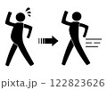 運動でダイエットする人のピクトグラム　ビフォーアフター 122823626