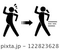 運動でダイエットする人のピクトグラム　ビフォーアフター 122823628