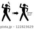 運動でダイエットする人のピクトグラム　ビフォーアフター 122823629