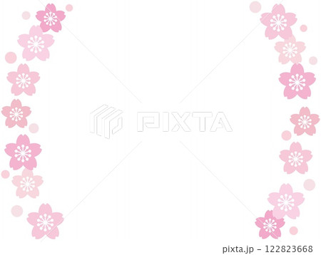 桜の花 フレーム 白背景 桜の花 フレーム 白背景 122823668