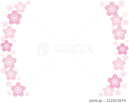 桜の花 フレーム 白背景 桜の花 フレーム 白背景 122823674