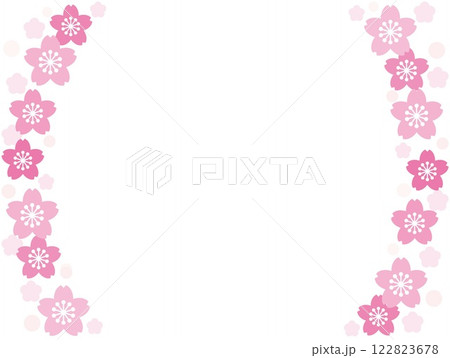 桜の花　フレーム　白背景 122823678