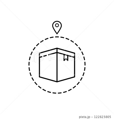 Box and pin logo icon 122823805