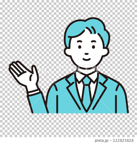 案内する若い会社員 122823828
